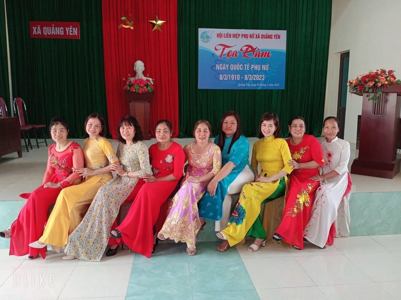 Kỷ niệm 113 năm ngày Quốc tế Phụ nữ 08/3/1910-08/3/2023 và hưởng ứng tuần lễ áo dài của Hội HLPN xã Quảng Yên